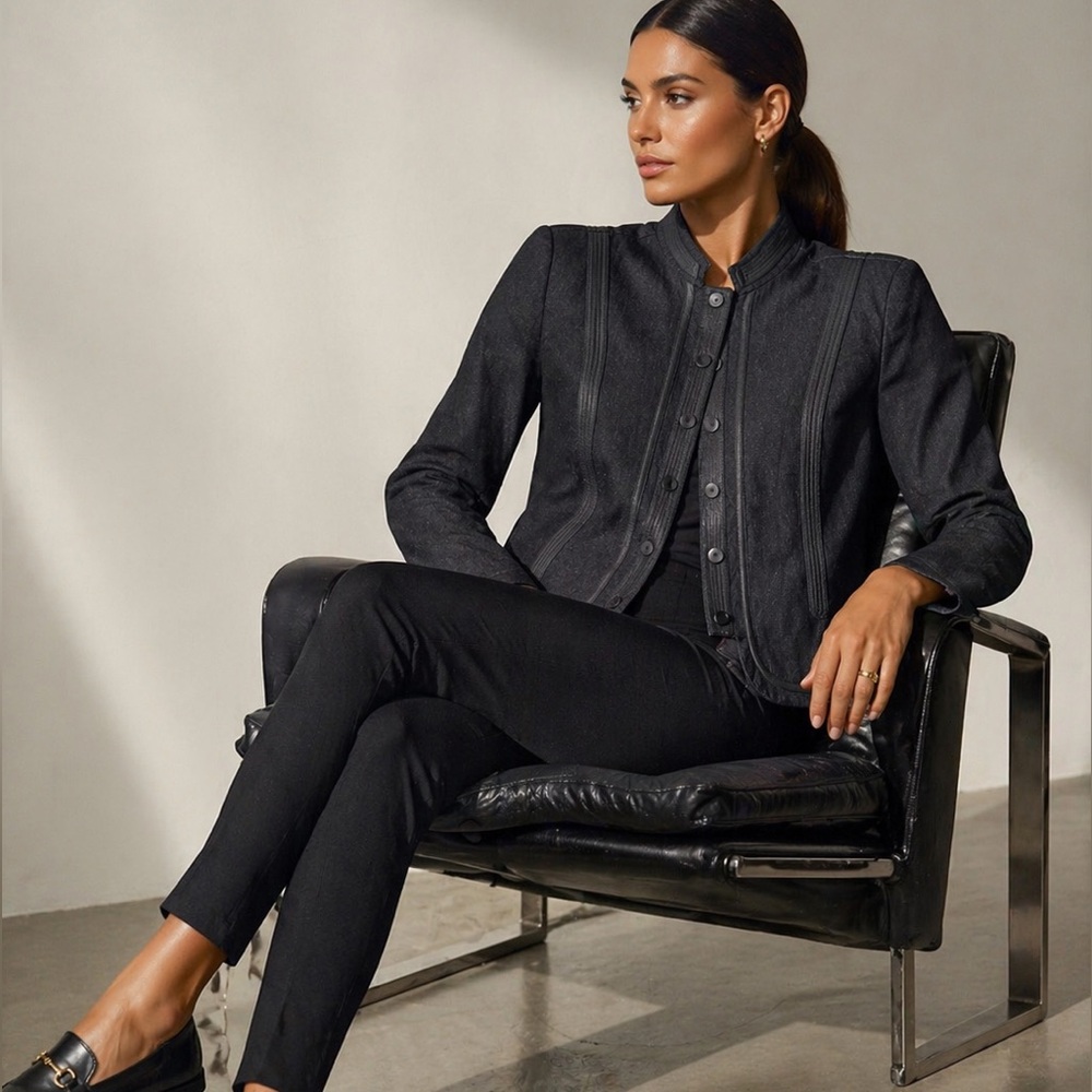 Nygard Collection Denim Miliary Jacket